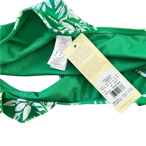 🆕 Profile by Gottex Modern Leaf Tropical Ruffle Bikini Bottom - Picture 3 of 6